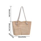 Bolsa de Praia Palha Estilo Boho | Grande Capacidade