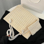 Bolsa de Praia Palha Estilo Boho | Grande Capacidade