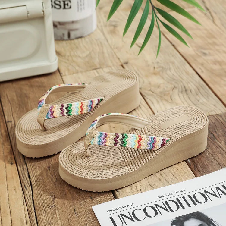 Chinelo Rasteira Plataforma Feminina | Flip Flop de Praia Leve e Confortável