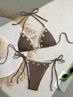 Biquíni Triângulo Frente Única | Design Concha & Estrela do Mar com Bojo