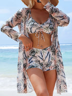 Biquíni Tie Dye 3 Peças | Cintura Alta com Shorts