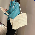 Bolsa de Praia Palha Estilo Boho | Grande Capacidade