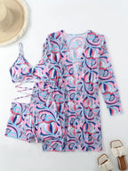 Biquíni Tie Dye 3 Peças | Cintura Alta com Shorts