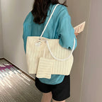 Bolsa de Praia Palha Estilo Boho | Grande Capacidade