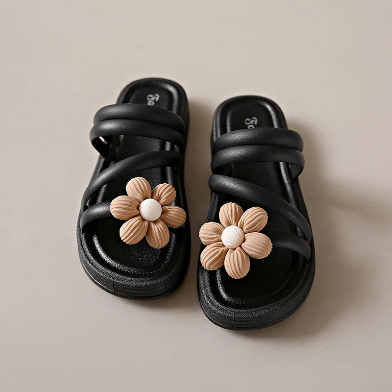 Sandália Feminina Rasteira com Flor | Conforto e Estilo