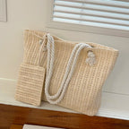 Bolsa de Praia Palha Estilo Boho | Grande Capacidade