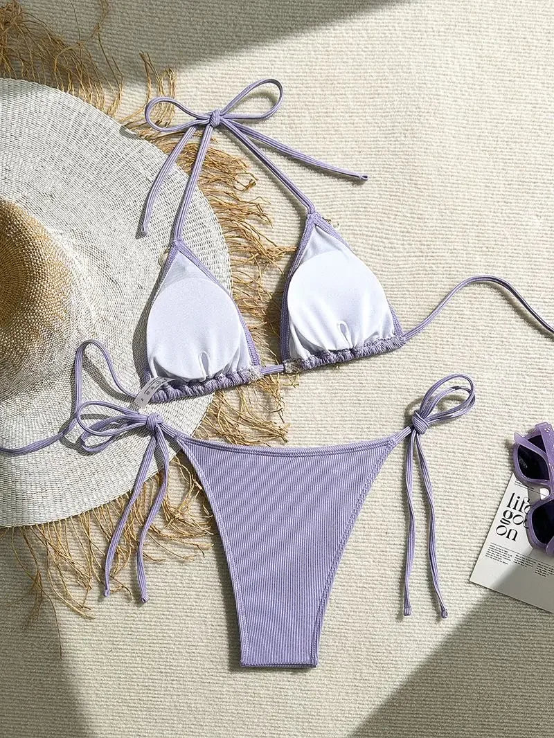 Biquíni Triângulo Frente Única | Design Concha & Estrela do Mar com Bojo