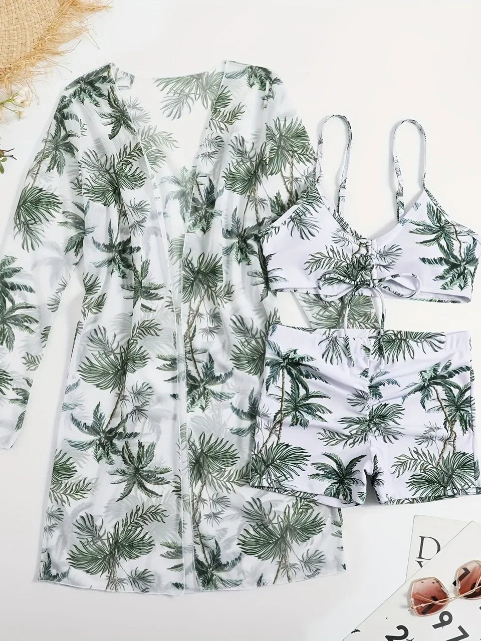 Biquíni Tie Dye 3 Peças | Cintura Alta com Shorts