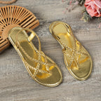 Sandália Feminina Trançada Moda Praia 👡