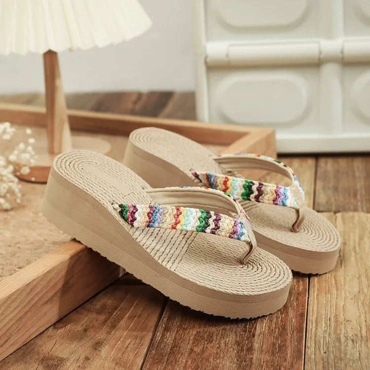 Chinelo Rasteira Plataforma Feminina | Flip Flop de Praia Leve e Confortável