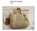 Bolsa de Praia Palha Trançada Retrô | Ombro e Mão