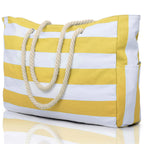 Bolsa de Praia Canvas Listrada com Zíper | Impermeável e Dobrável