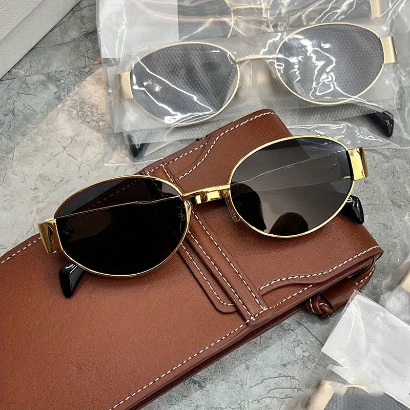 Óculos de Sol Steampunk Oval Vintage | Proteção UV400