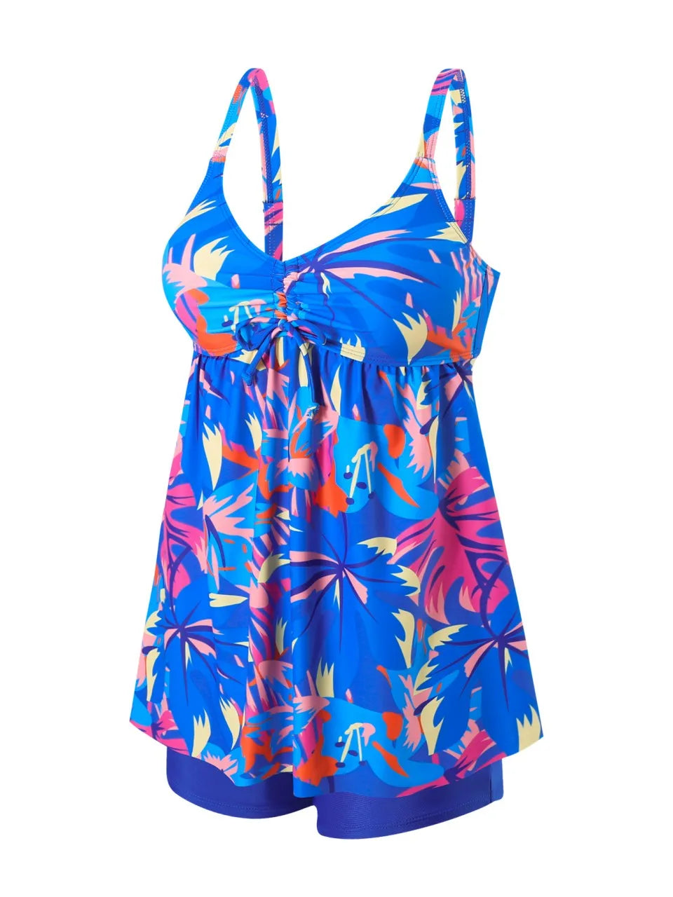 Tankini 2 Peças com Cordão Frontal | Conjunto Feminino para Praia e Piscina