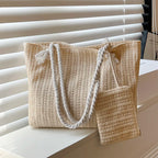 Bolsa de Praia Palha Estilo Boho | Grande Capacidade