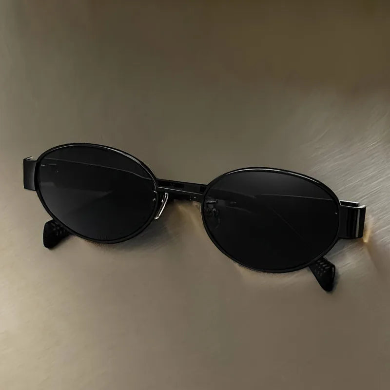 Óculos de Sol Retrô Oval com Armação Metálica | Proteção UV400