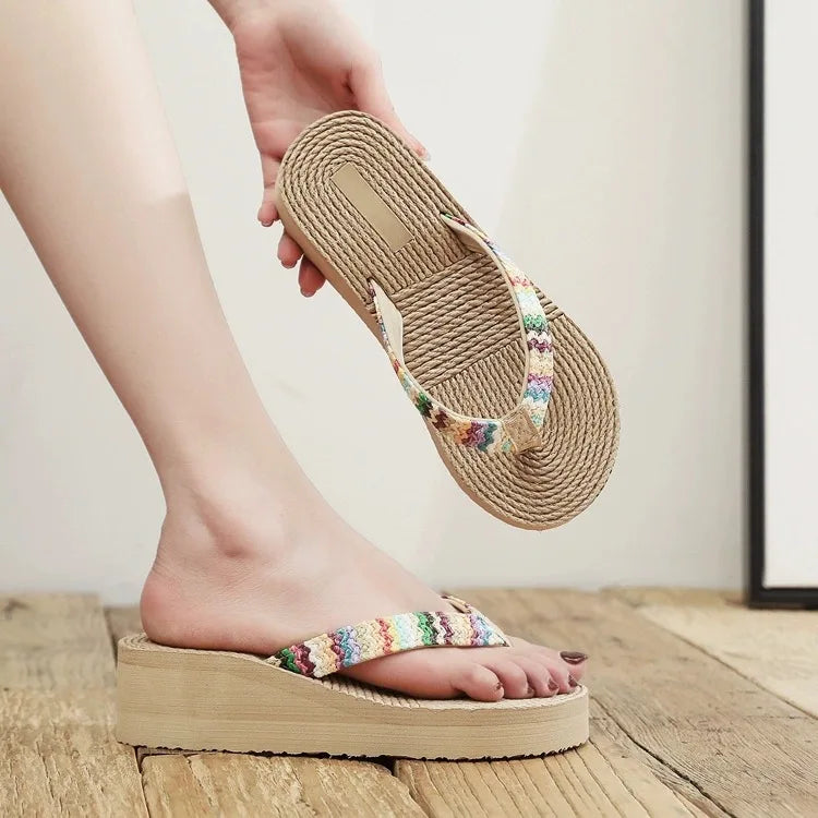 Chinelo Rasteira Plataforma Feminina | Flip Flop de Praia Leve e Confortável