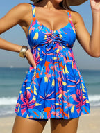 Tankini 2 Peças com Cordão Frontal | Conjunto Feminino para Praia e Piscina