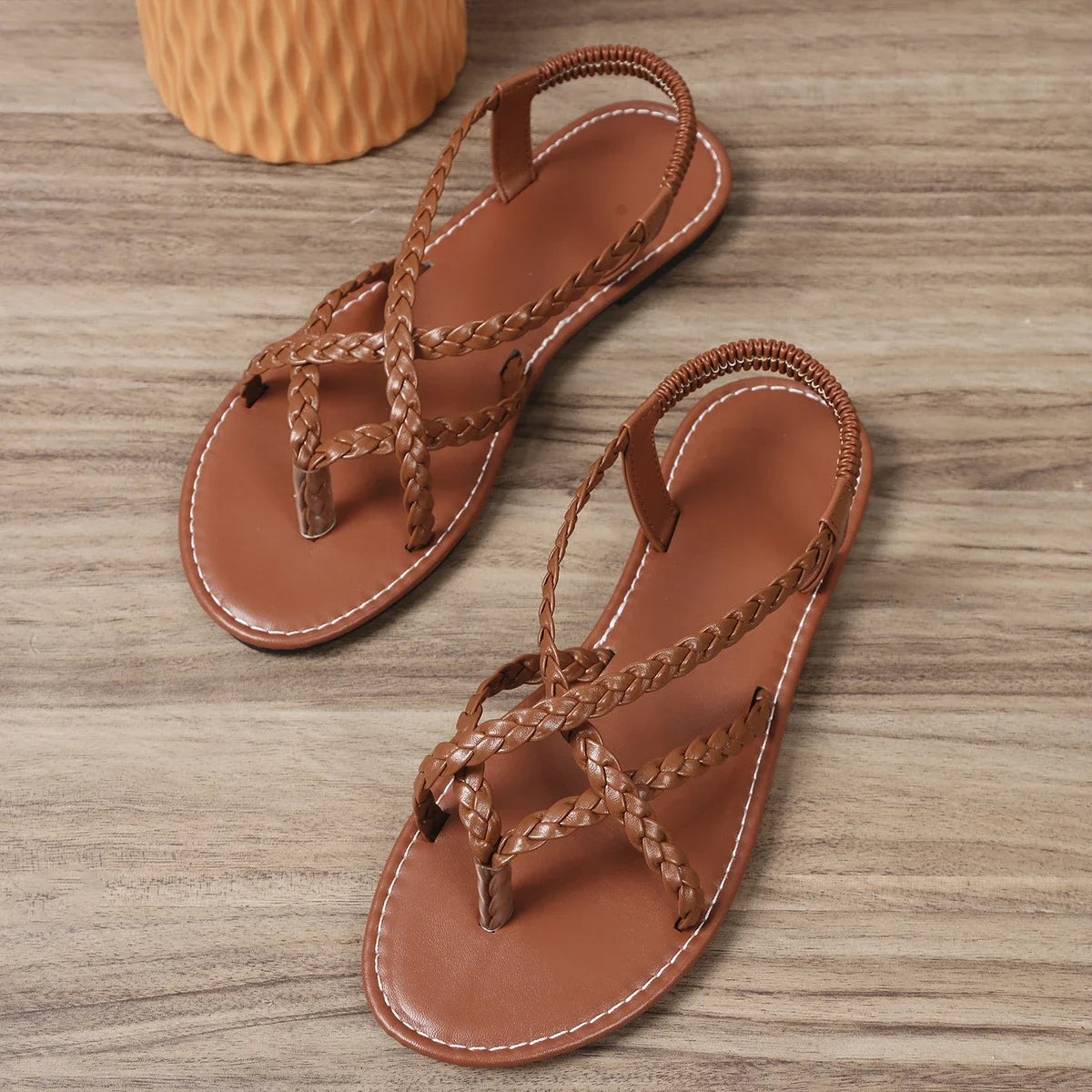 Sandália Feminina Trançada Moda Praia 👡