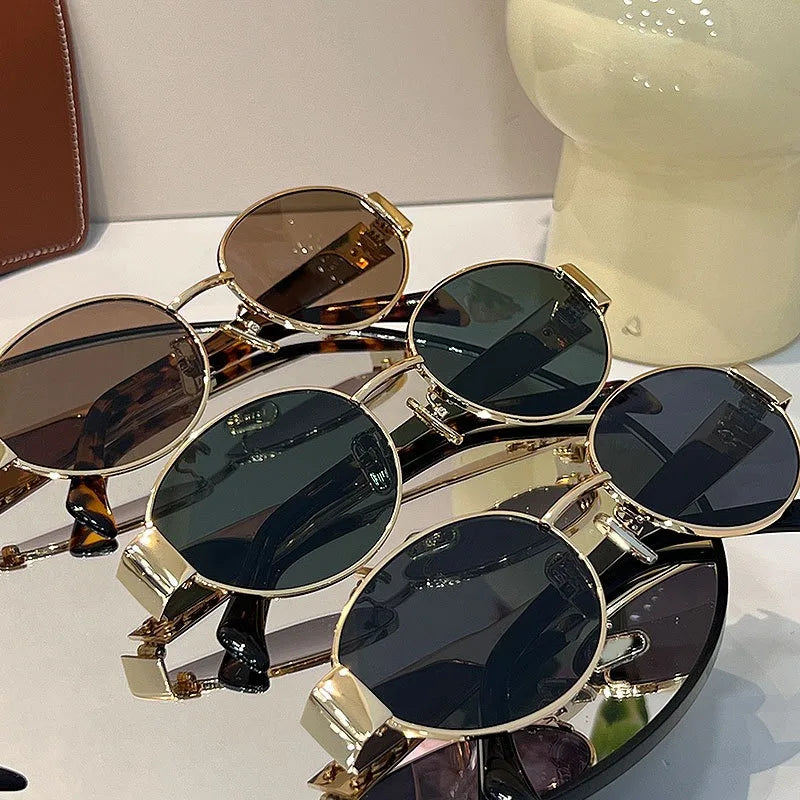 Óculos de Sol Retrô Oval com Armação Metálica | Proteção UV400