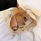Bolsa de Praia Palha Estilo Boho | Grande Capacidade
