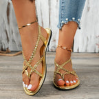 Sandália Feminina Trançada Moda Praia 👡