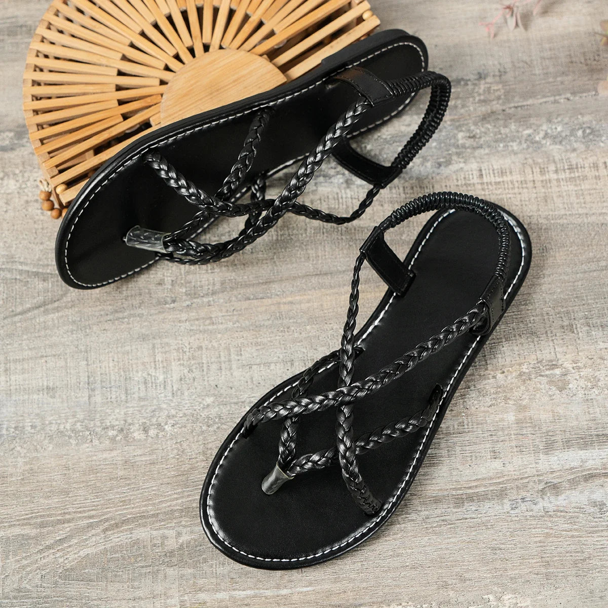 Sandália Feminina Trançada Moda Praia 👡