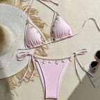 Biquíni Triângulo Frente Única | Design Concha & Estrela do Mar com Bojo