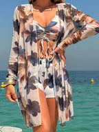 Biquíni Tie Dye 3 Peças | Cintura Alta com Shorts