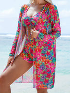 Biquíni Tie Dye 3 Peças | Cintura Alta com Shorts