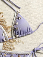 Biquíni Triângulo Frente Única | Design Concha & Estrela do Mar com Bojo