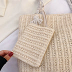 Bolsa de Praia Palha Estilo Boho | Grande Capacidade